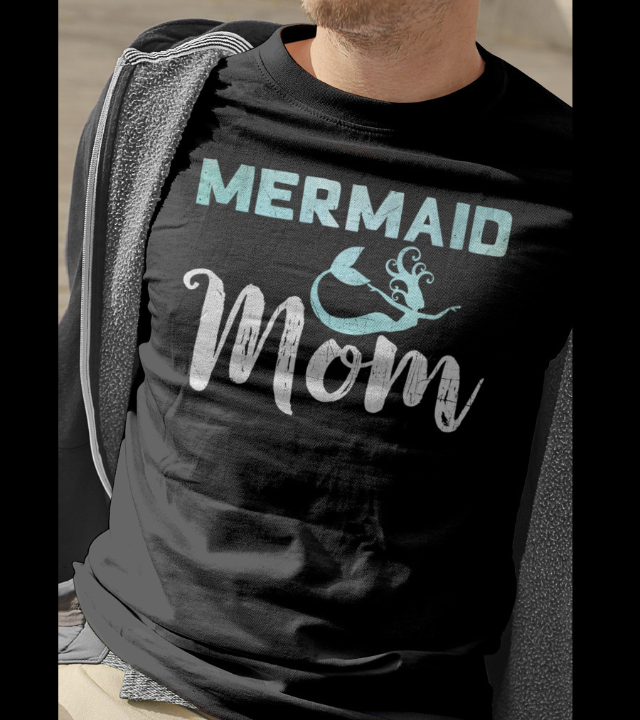 Mermaid Mom Mother's Day Celebration Cute 9 Birthday Party T-Shirt