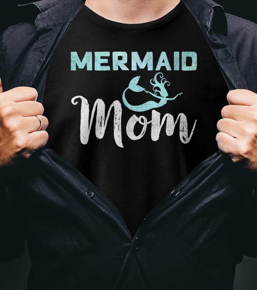 Mermaid Mom Mother's Day Celebration Cute 9 Birthday Party T-Shirt