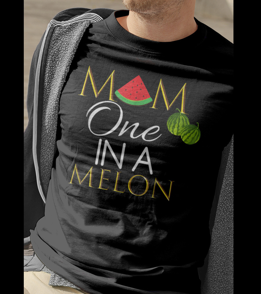 Mom One In A Melon Cute Watermelon Birthday T-Shirt