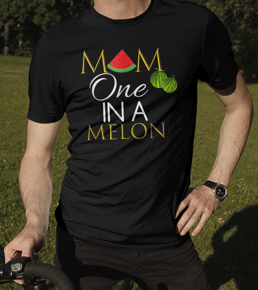 Mom One In A Melon Cute Watermelon Birthday T-Shirt