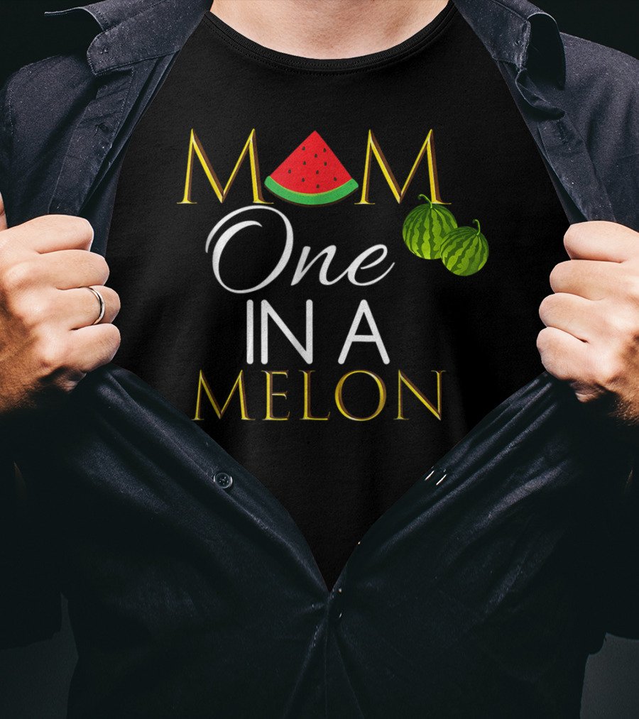 Mom One In A Melon Cute Watermelon Birthday T-Shirt