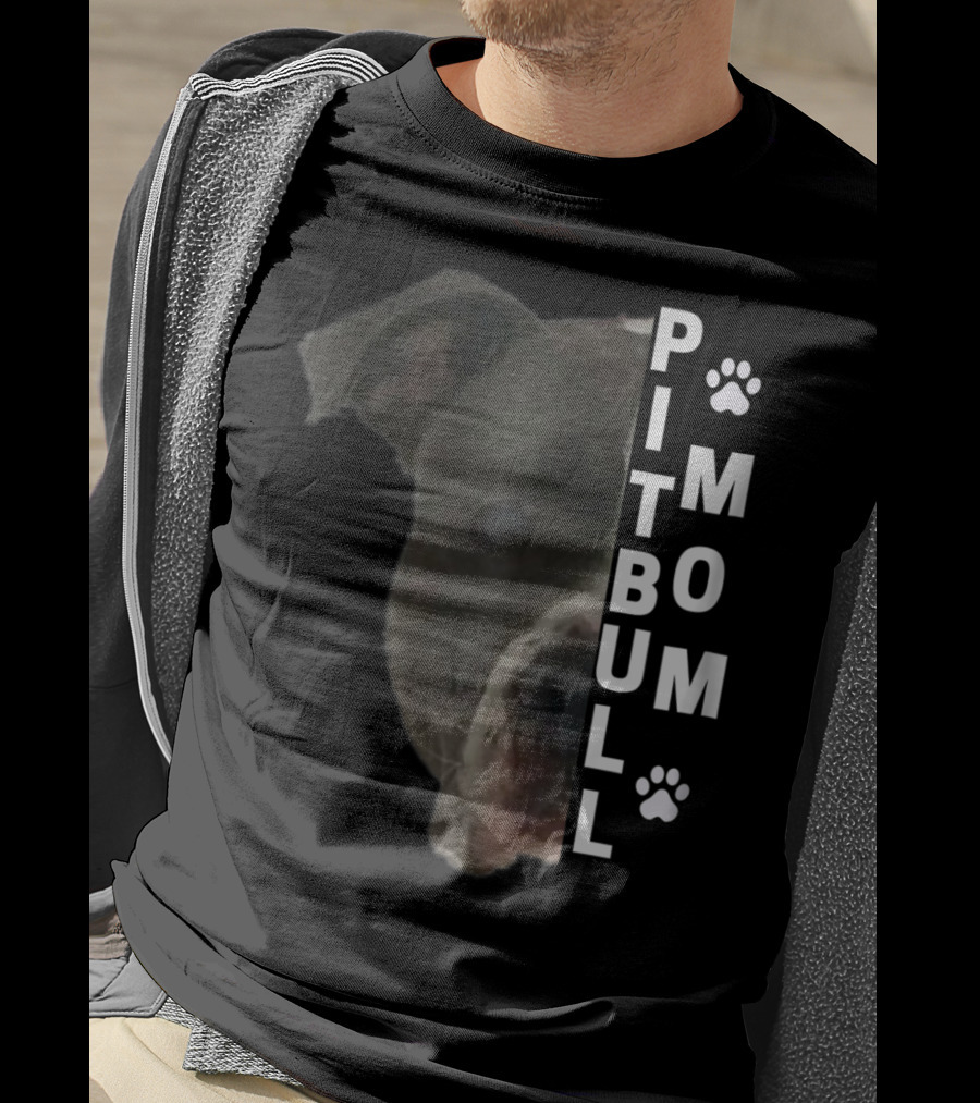 Pitbull Mom Pit Bull Lover Dog Momma Bully Breed Paw Prints T-Shirt