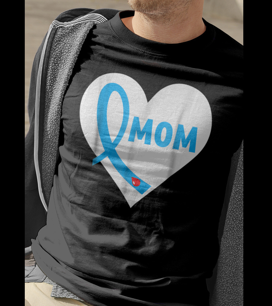 Proud Mom Mama Mother Of A Type 1 2 Diabetes Diabetic Heart T-Shirt