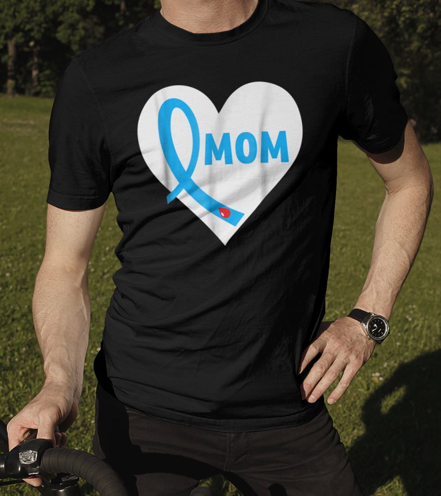 Proud Mom Mama Mother Of A Type 1 2 Diabetes Diabetic Heart T-Shirt