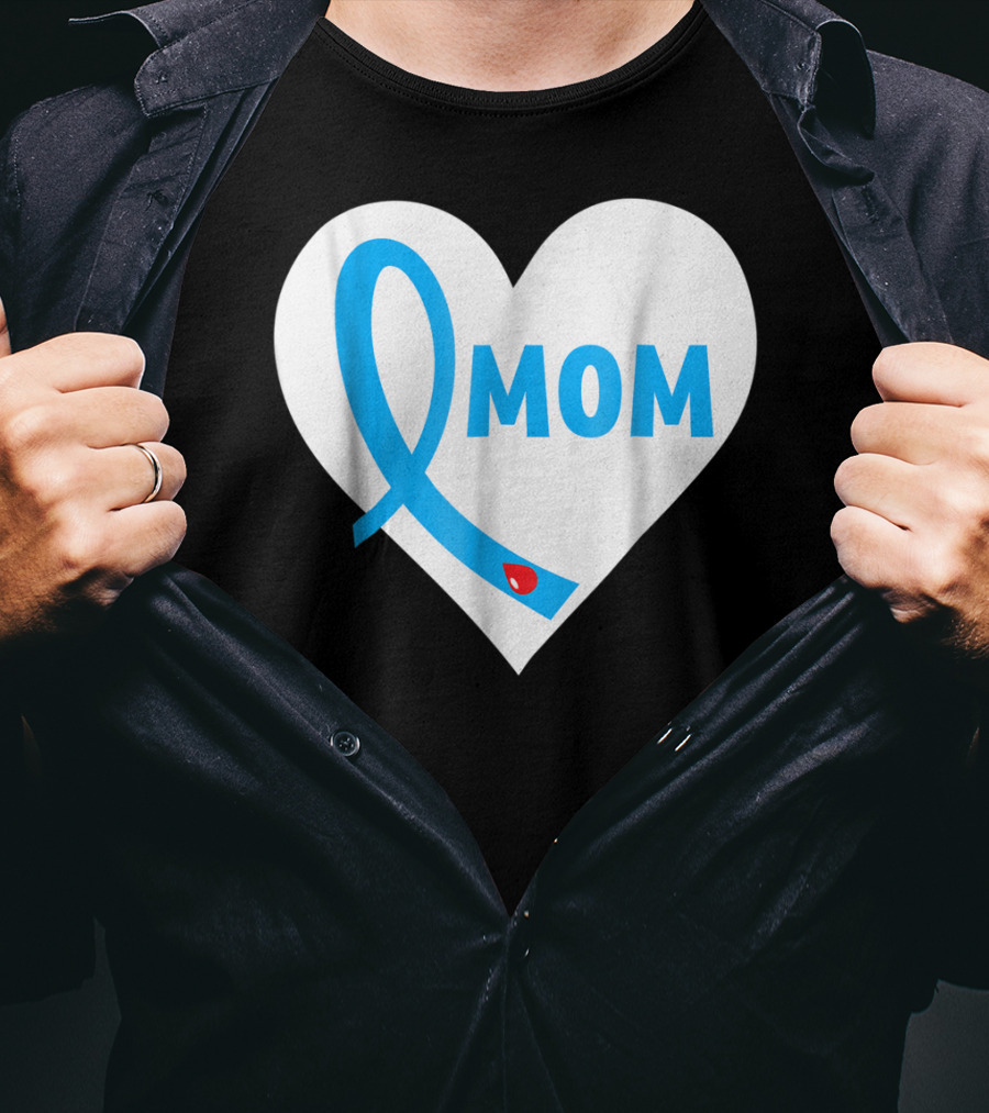 Proud Mom Mama Mother Of A Type 1 2 Diabetes Diabetic Heart T-Shirt