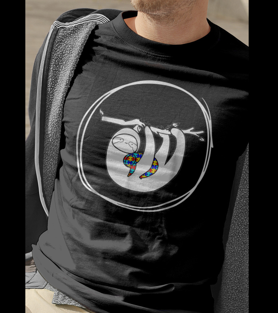 Sloth Autism Awareness Sloth Lover Puzzle T-Shirt