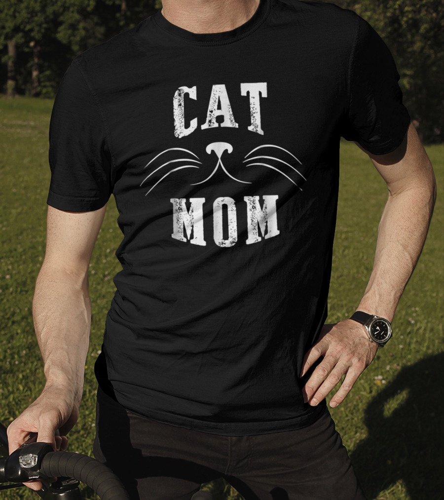 SpiritForged Apparel Cat Mom Whiskers T-Shirt