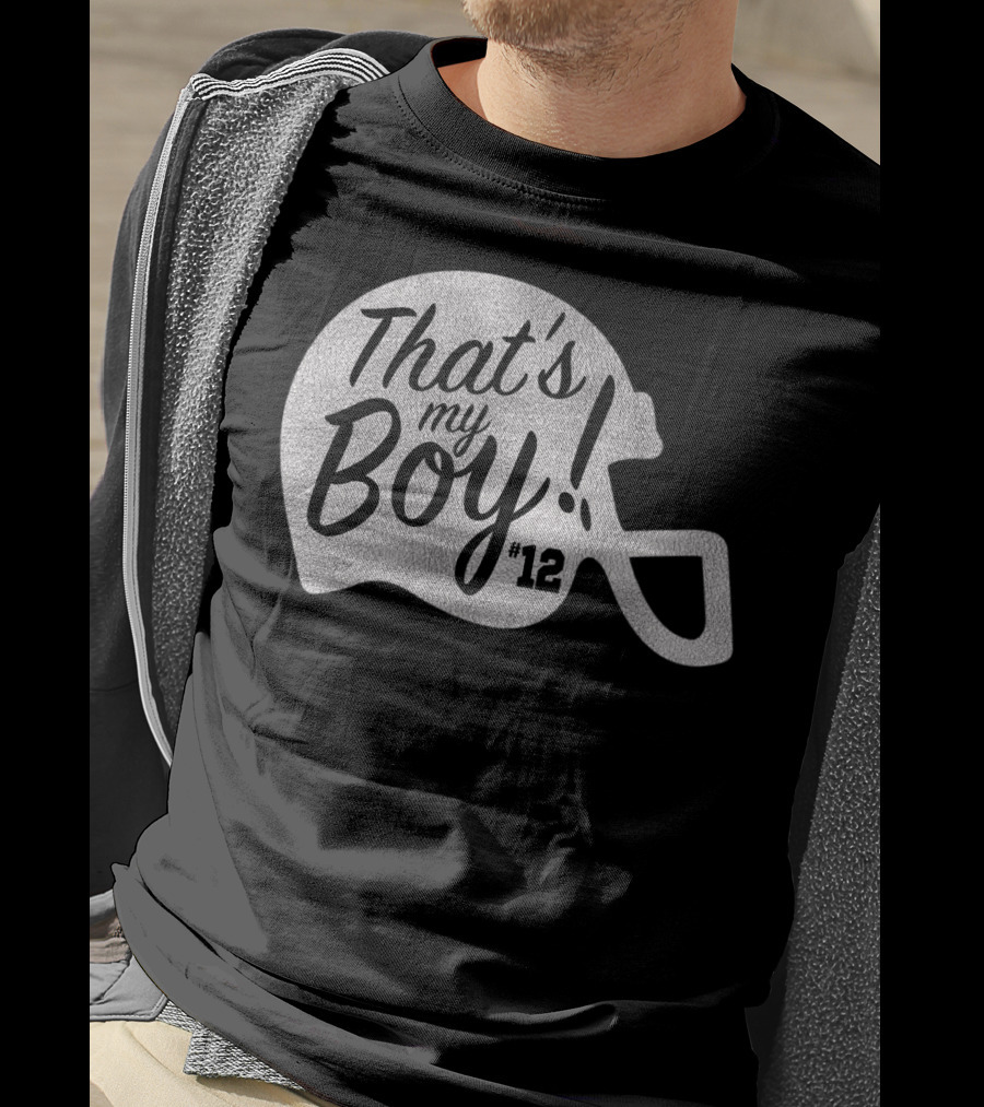 That's My Boy 12 Football Helmet T-Shirt