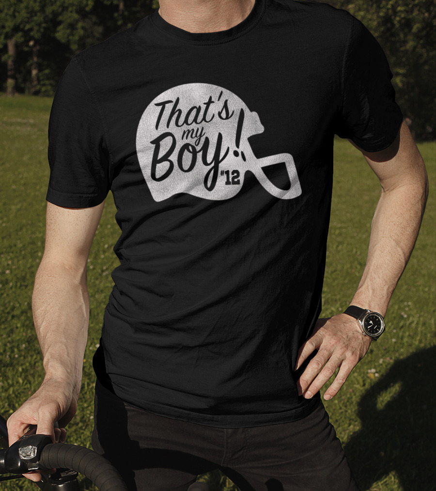That's My Boy 12 Football Helmet T-Shirt