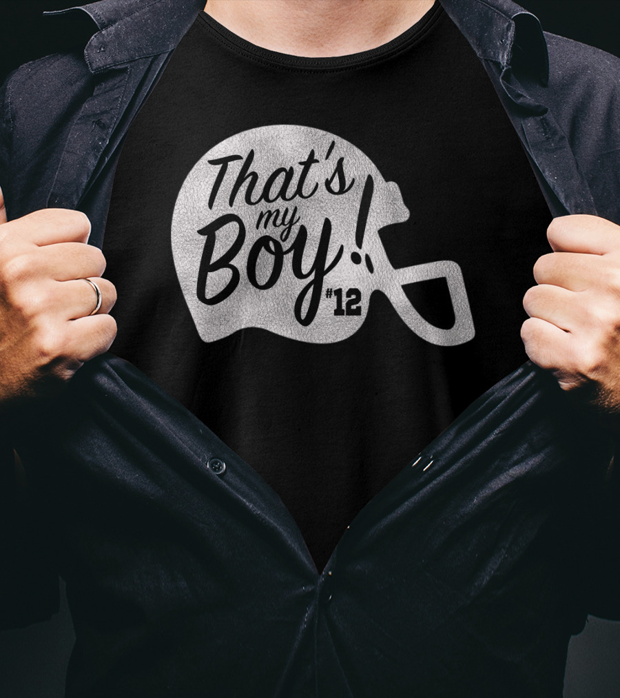 That's My Boy 12 Football Helmet T-Shirt