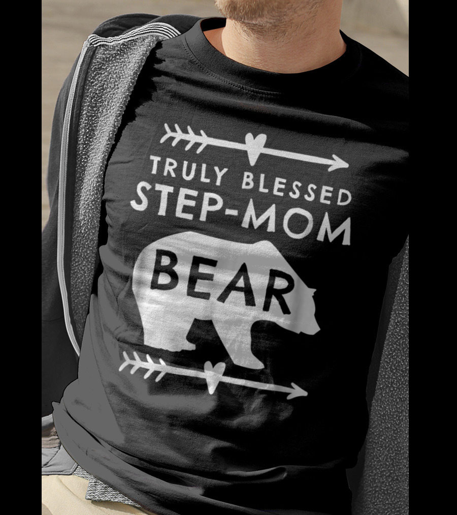 Truly Blessed Step-Mom Bear Silhouette With Arrow Accents T-Shirt