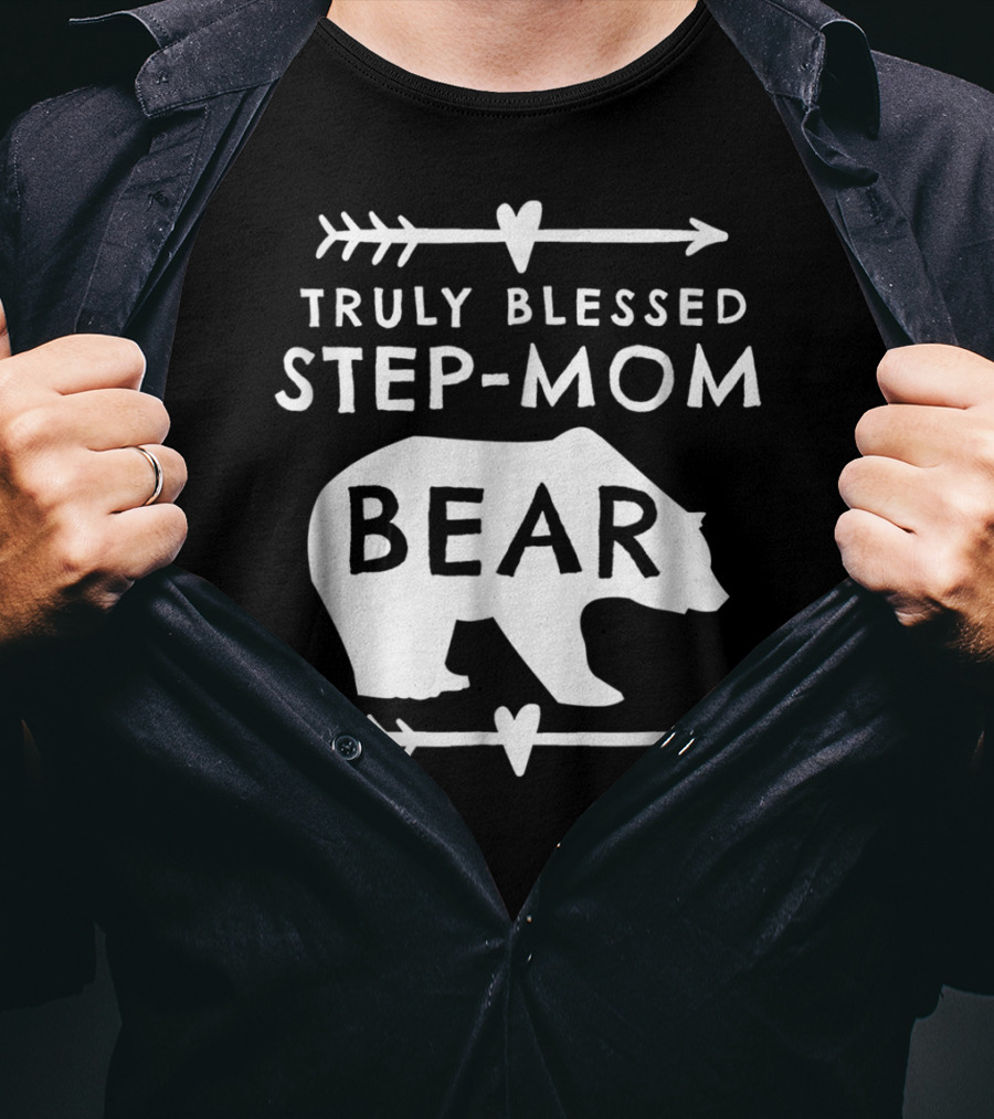 Truly Blessed Step-Mom Bear Silhouette With Arrow Accents T-Shirt