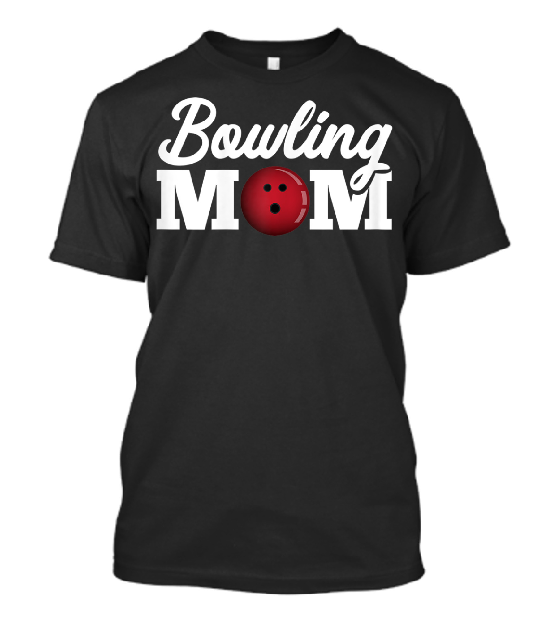 Bowling Mom With Red Bowling Ball Icon Striking Fun T-Shirt