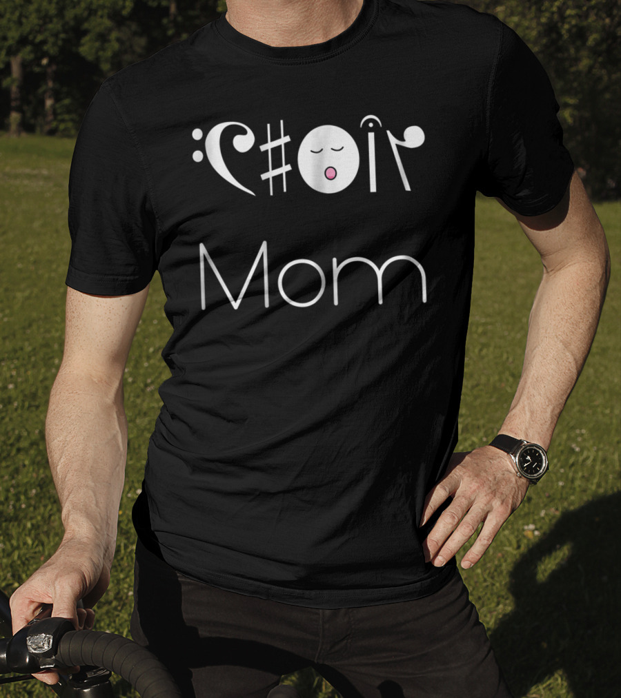 Choir Mom Music Notes Animated Text T-Shirt