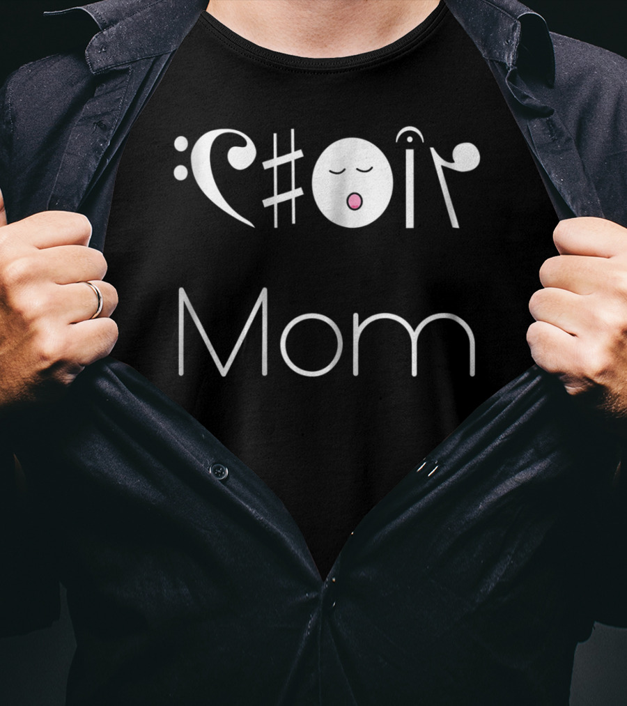 Choir Mom Music Notes Animated Text T-Shirt