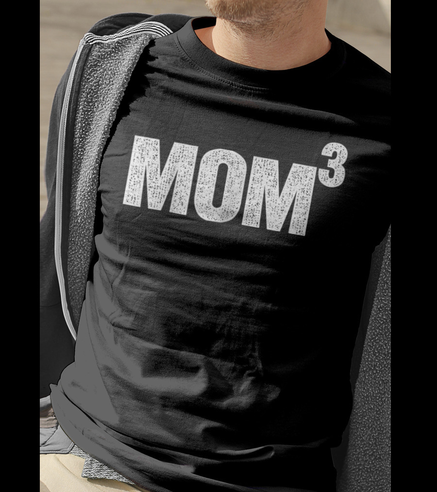 Distressed Mom Cubed Mom Of Three Equation T-Shirt