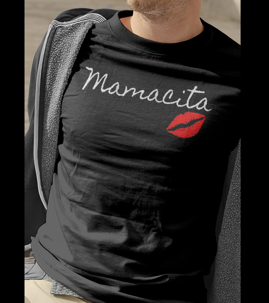 Mamacita Funny Cute USAMexican With Red Lips T-Shirt