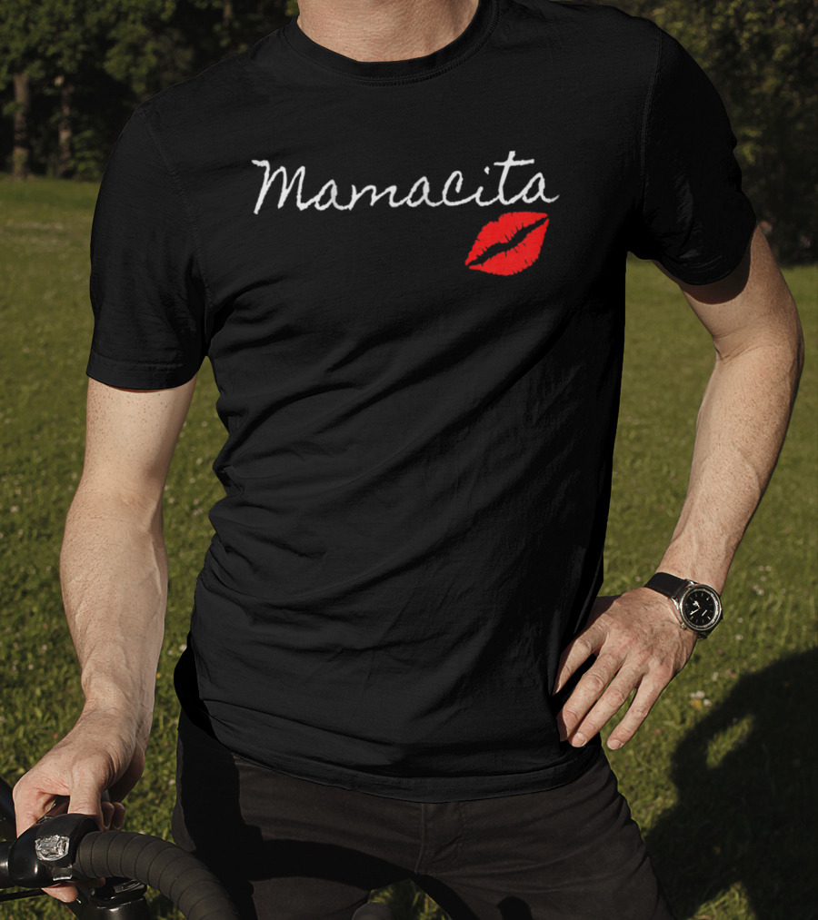 Mamacita Funny Cute USAMexican With Red Lips T-Shirt