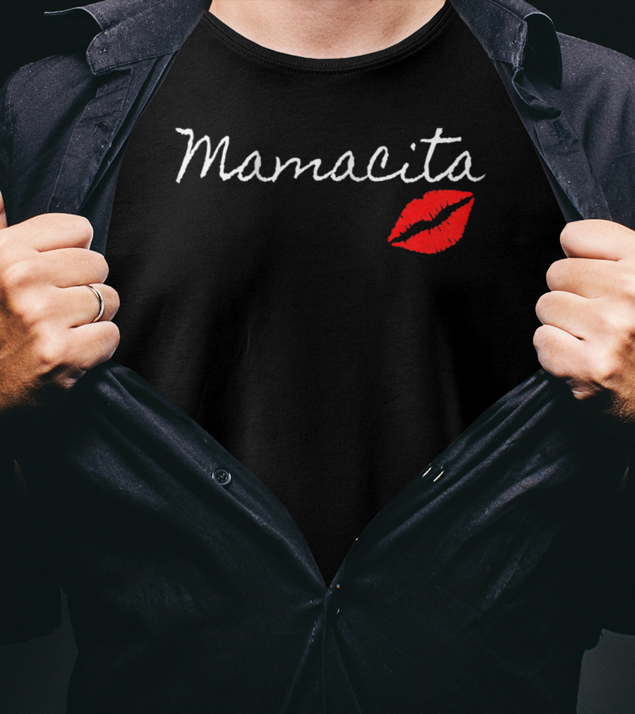 Mamacita Funny Cute USAMexican With Red Lips T-Shirt
