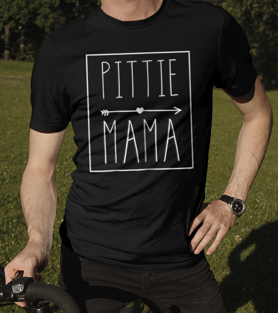 Pittie Mama Arrow Heart Pitbull Mom For Women T-Shirt