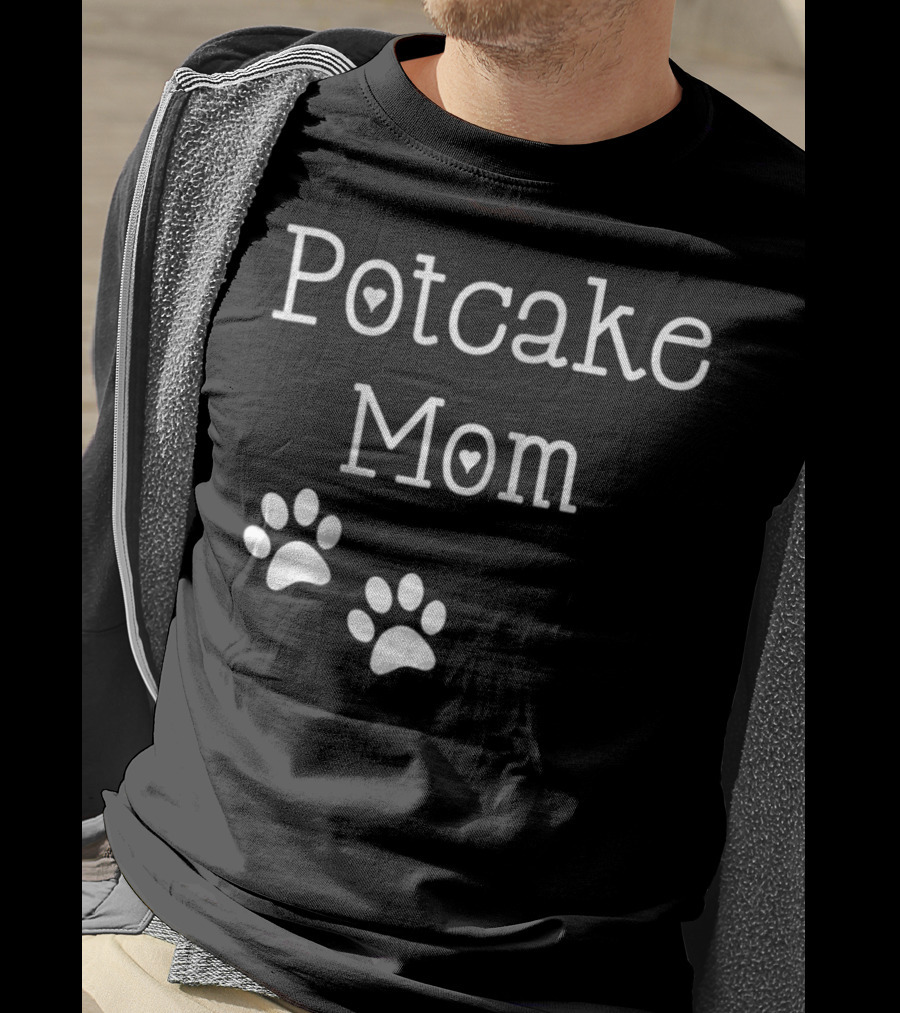 Potcake Mom Paw Print Heart T-Shirt