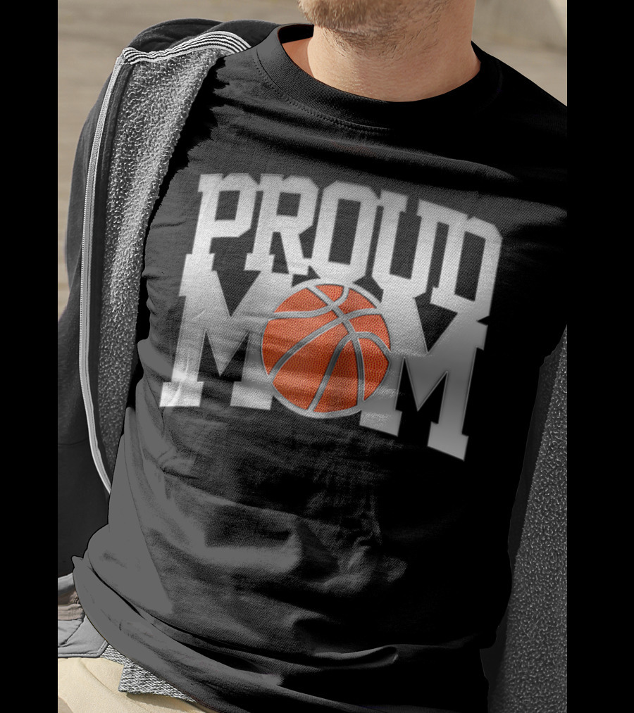 Proud Mom Basketball T-Shirt