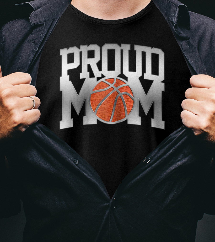 Proud Mom Basketball T-Shirt