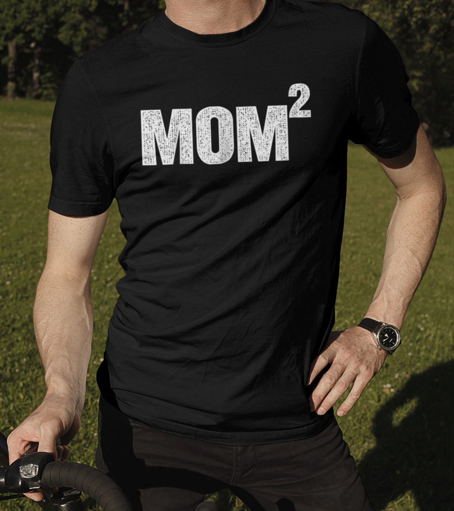 Women's Distressed Mom Squared Mom Of Two T-Shirt