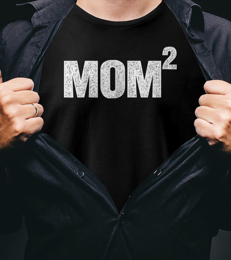 Women's Distressed Mom Squared Mom Of Two T-Shirt