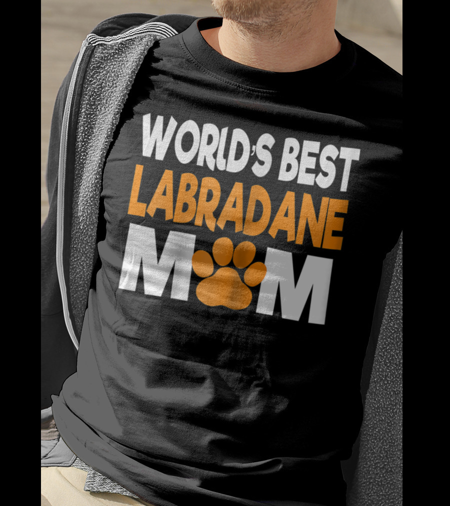 Worlds Best Labradane Mom Paw Prints T-Shirt
