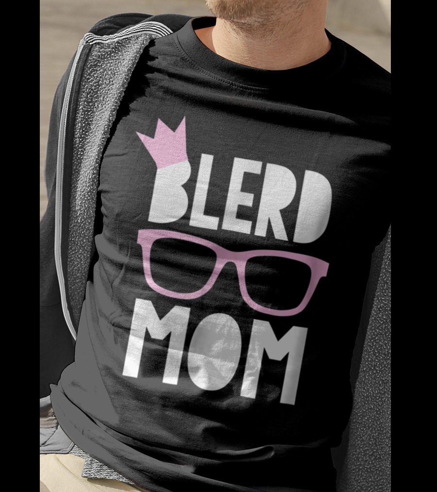 Blerd Mom Geeky Glasses Black Nerd Mom Crown T-Shirt