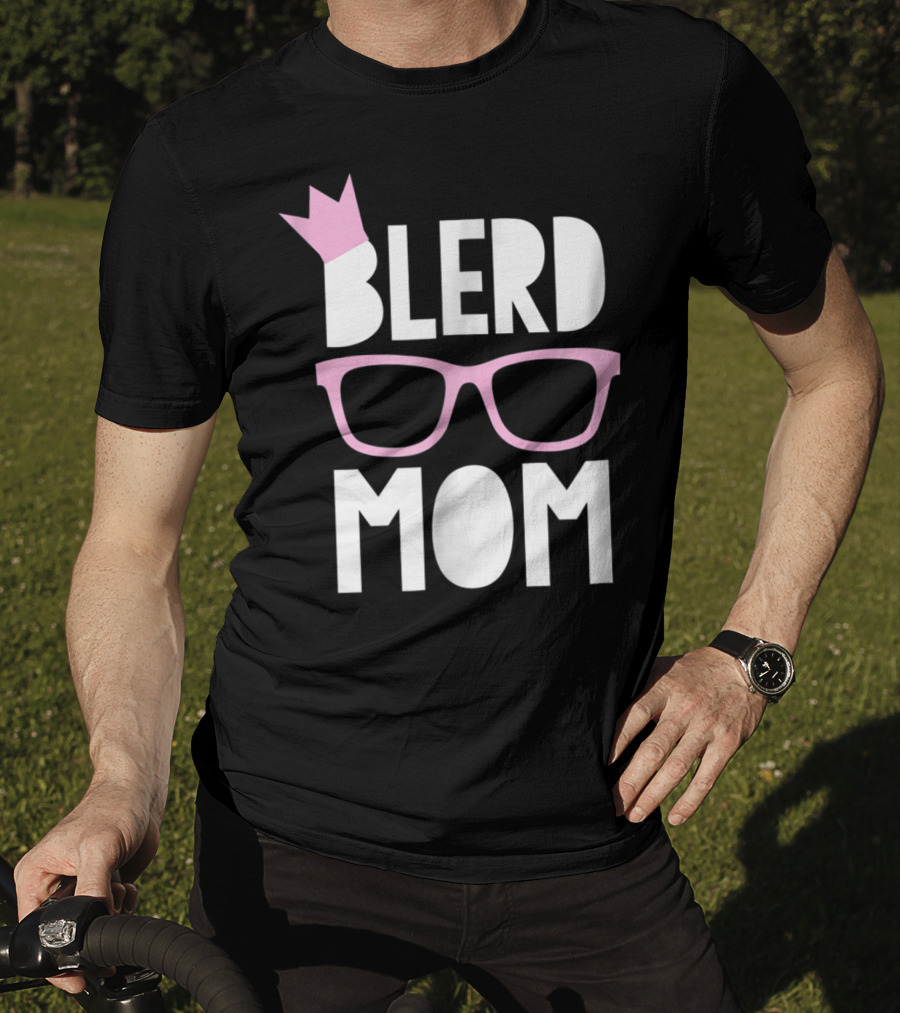 Blerd Mom Geeky Glasses Black Nerd Mom Crown T-Shirt