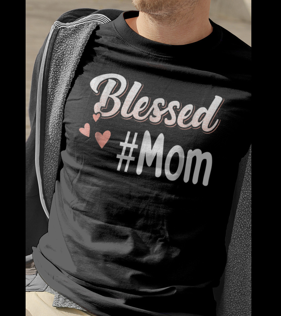 Blessed #Mom Promoted To Mom43 Hearts T-Shirt
