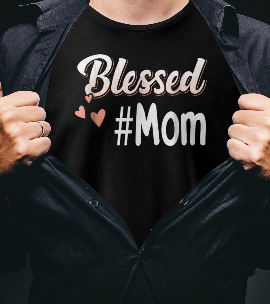 Blessed #Mom Promoted To Mom43 Hearts T-Shirt