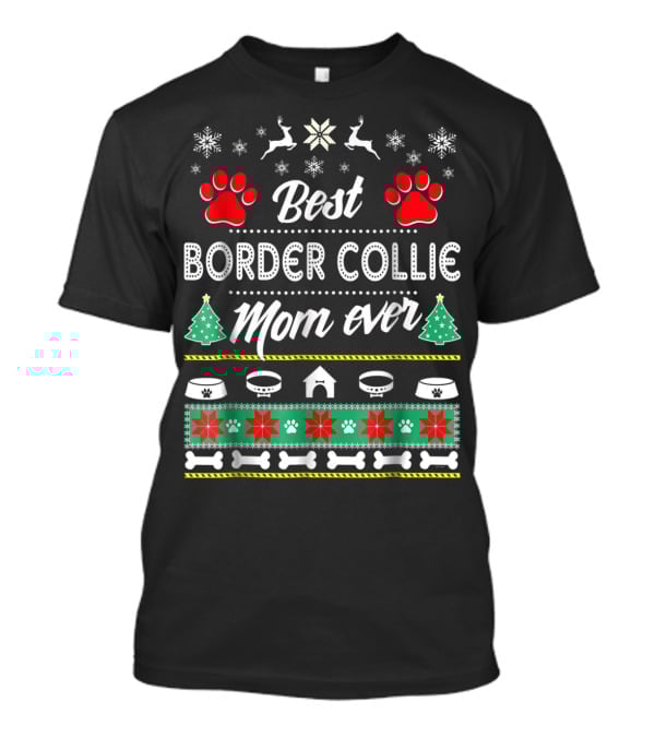 Best Border Collie Mom Ever Christmas T-Shirt