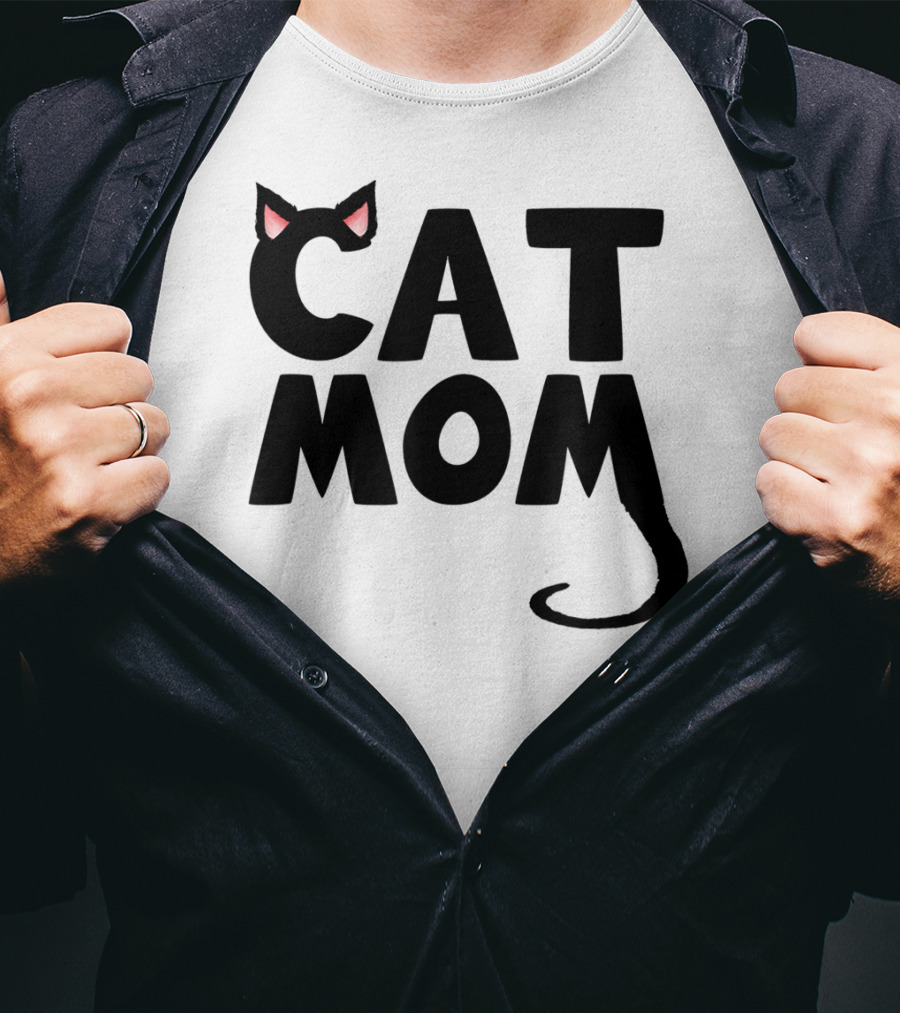 Cat Mom With Cat Ears And Tail T-Shirt