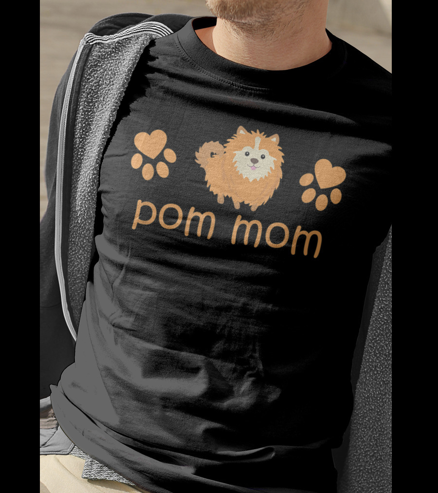 Pom Mom Cute Funny Pomeranian For Lovers T-Shirt