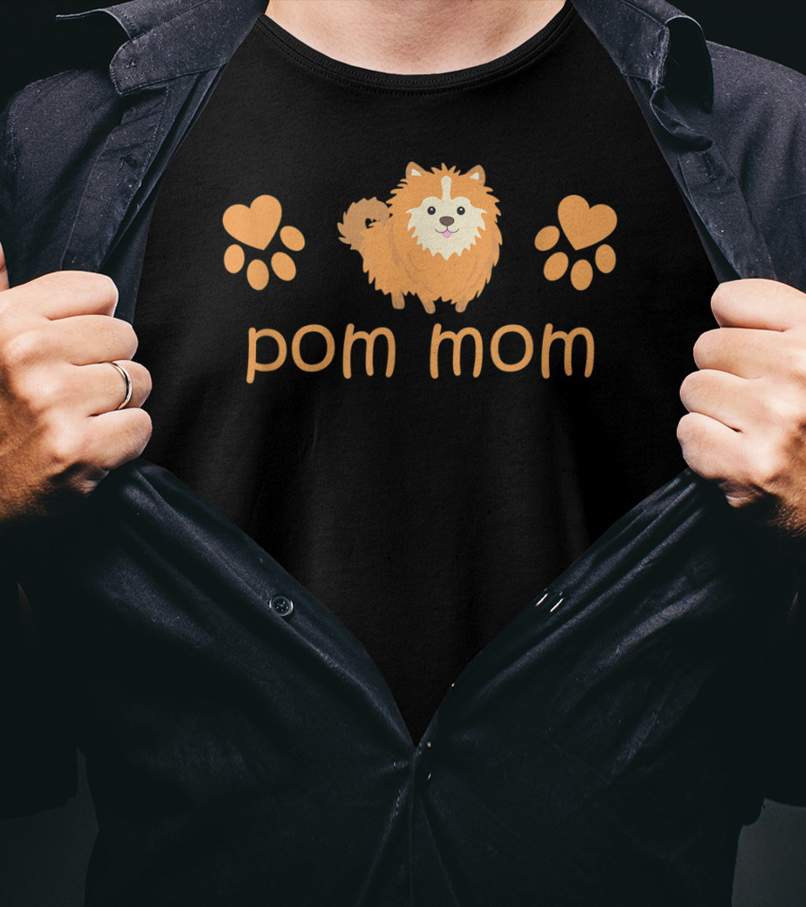 Pom Mom Cute Funny Pomeranian For Lovers T-Shirt