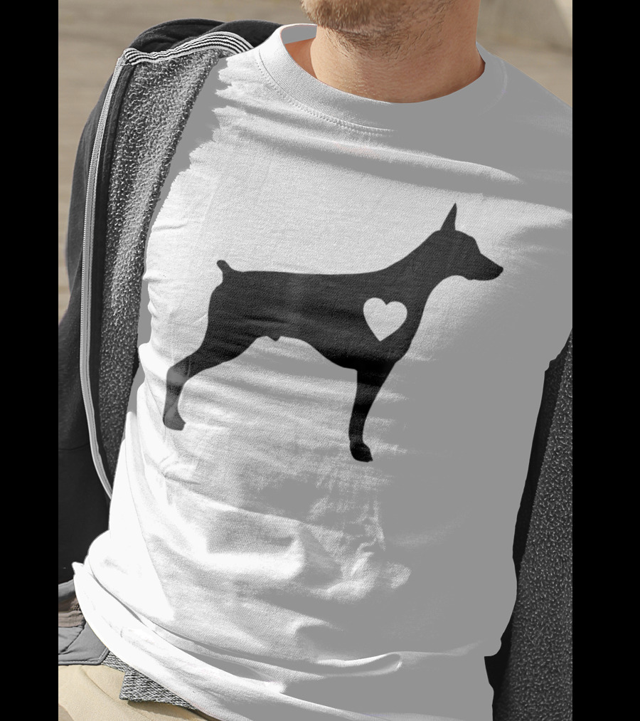 Doberman Heart Love Silhouette Dog Mom90 T-Shirt
