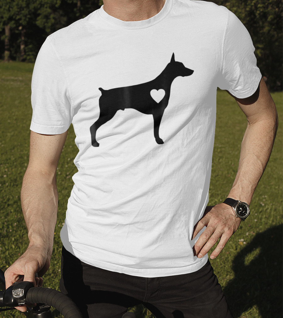 Doberman Heart Love Silhouette Dog Mom90 T-Shirt