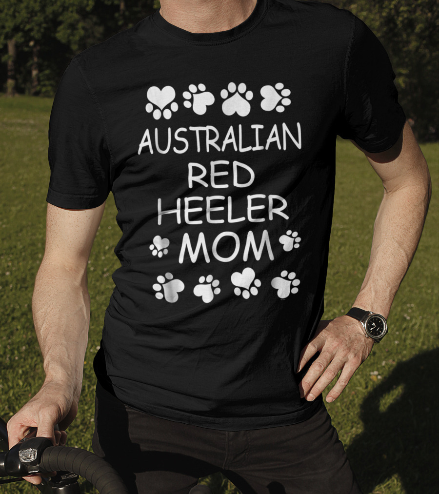 Australian Red Heeler Mom Paw Prints T-Shirt