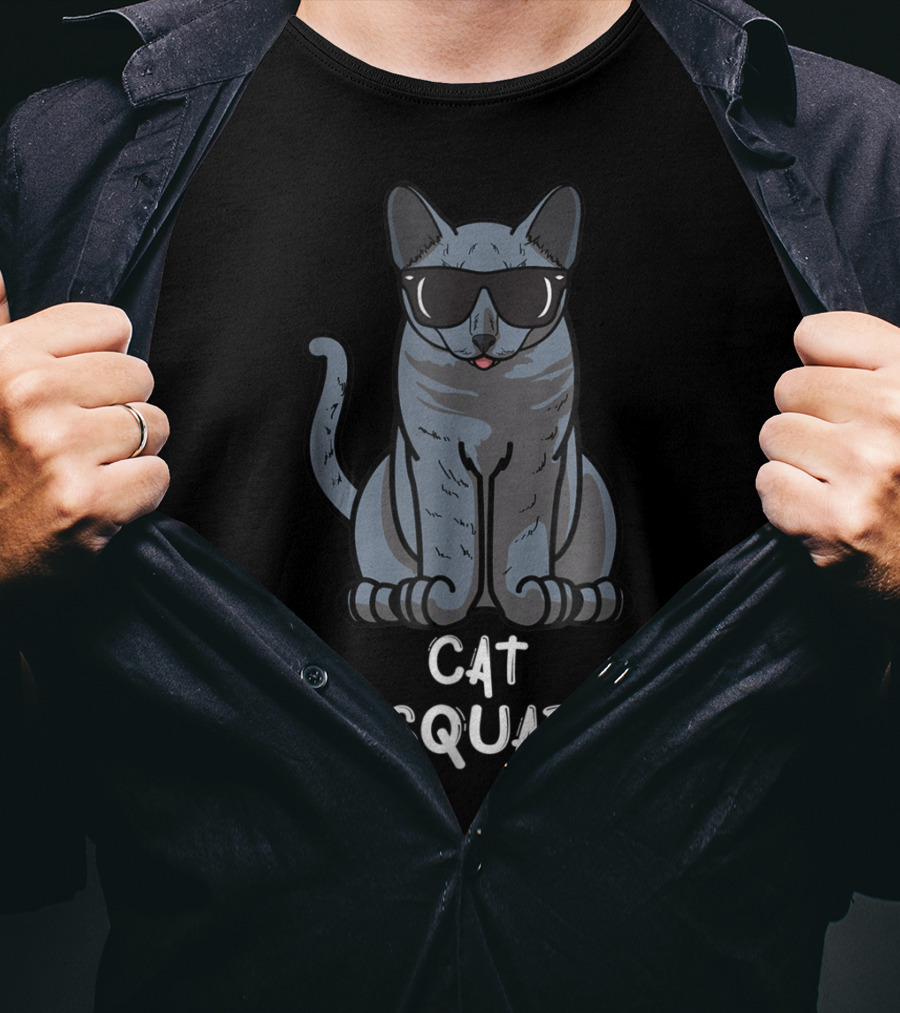Cat Squad Blue Squad Cat Mom Lover T-Shirt
