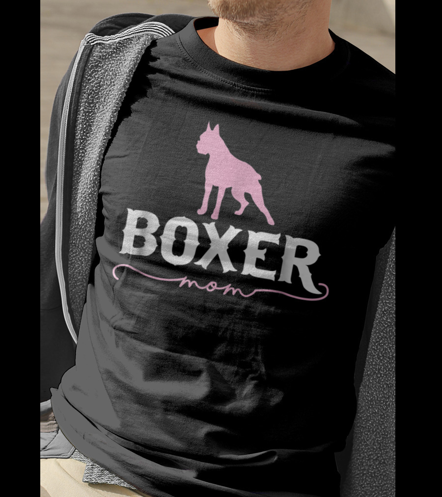 Boxer Mom Pink Dog T-Shirt