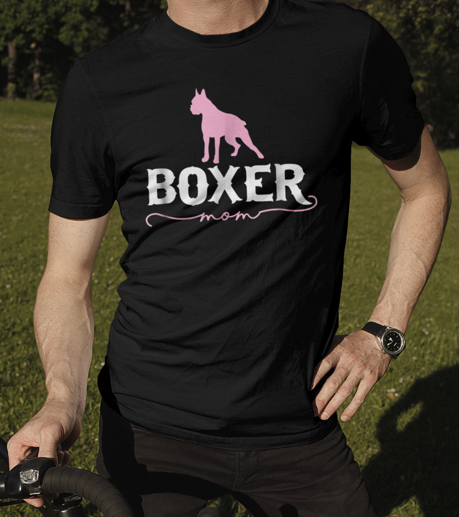 Boxer Mom Pink Dog T-Shirt