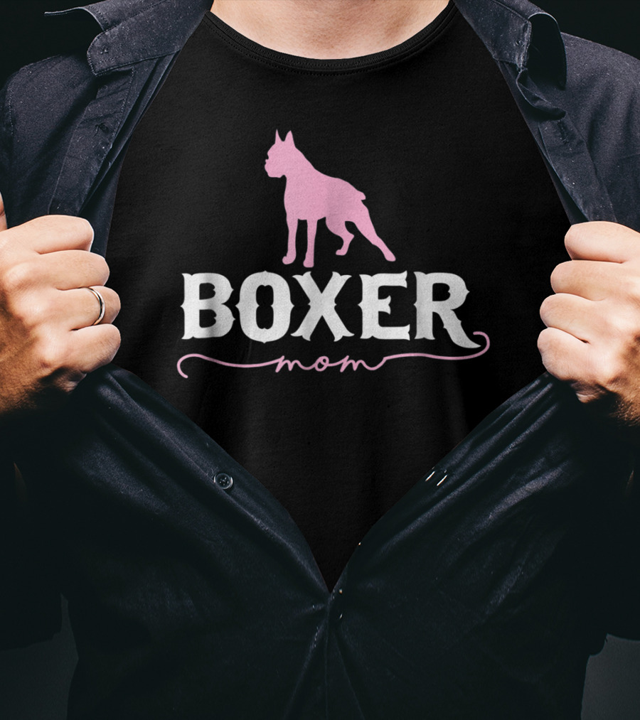 Boxer Mom Pink Dog T-Shirt