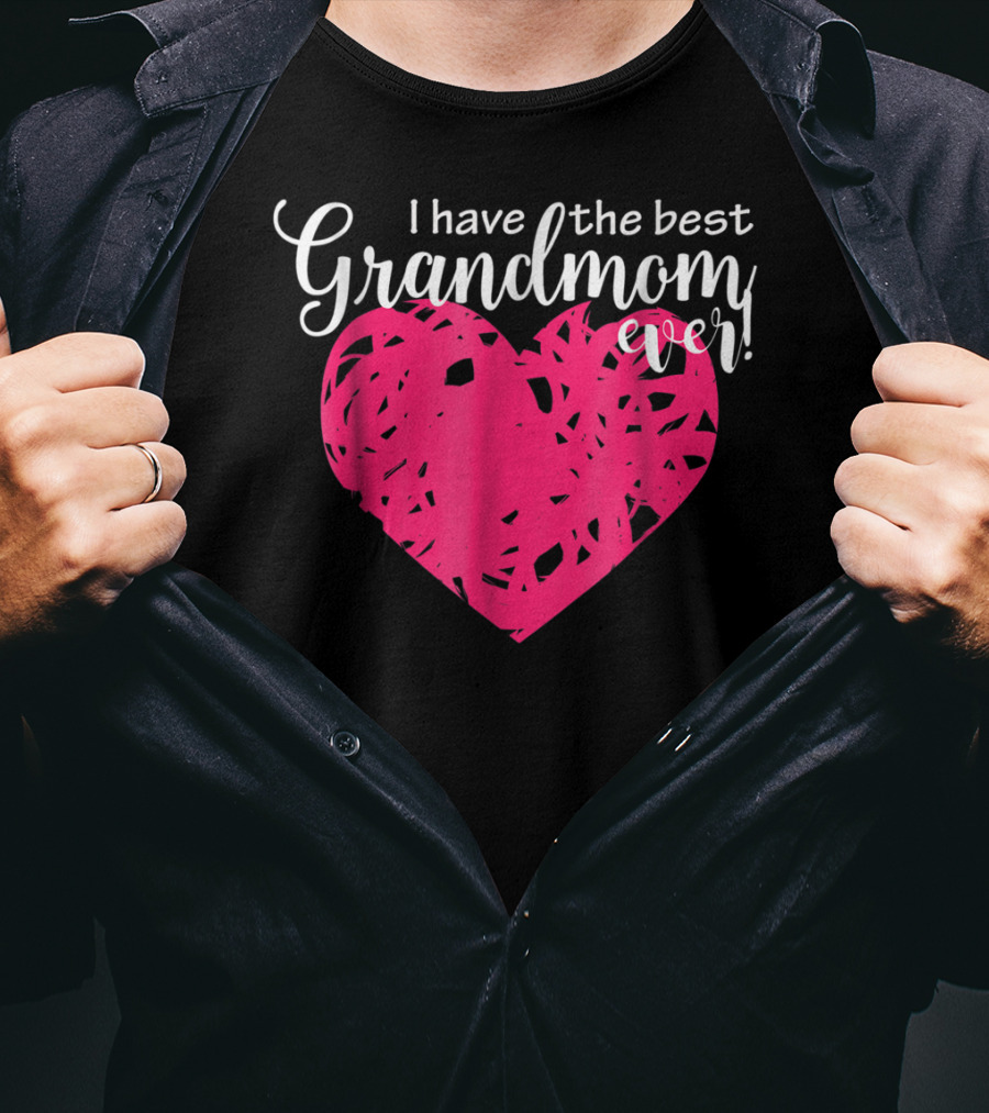I Have The Best Grandmom Ever Pink Heart T-Shirt