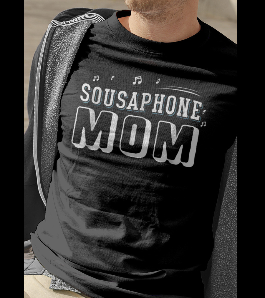 Sousaphone Mom Marching Band Brass Instrument Musical Notes T-Shirt