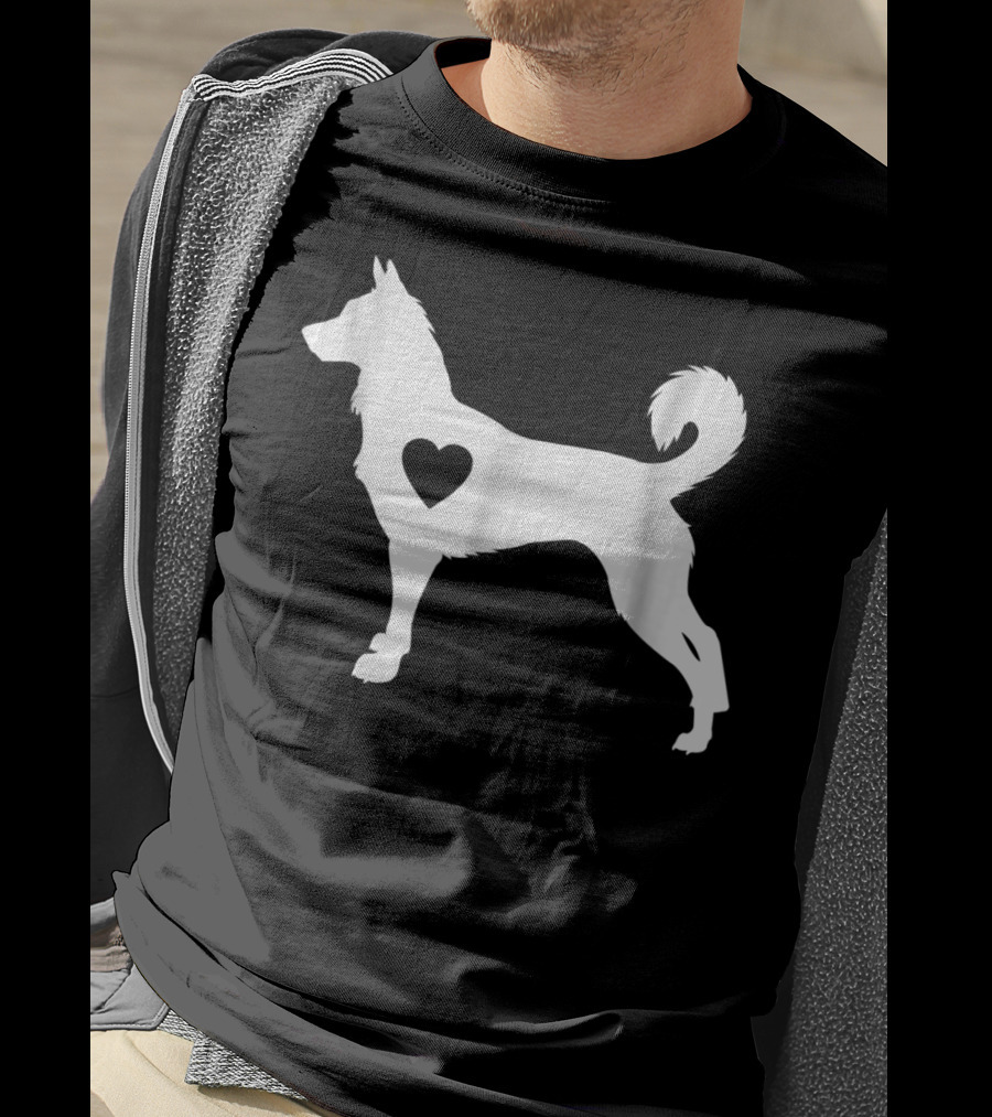 Canaan Dog Love Heart Silhouette Dog Mom Idea T-Shirt