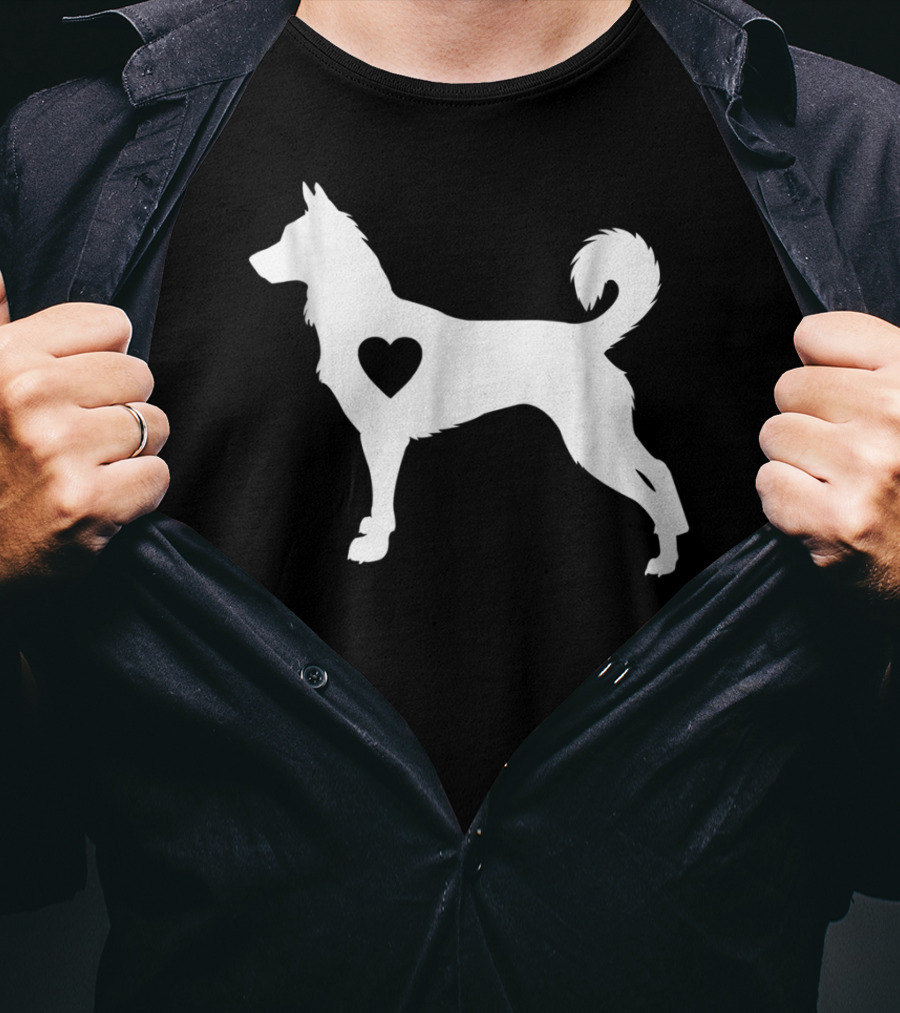 Canaan Dog Love Heart Silhouette Dog Mom Idea T-Shirt