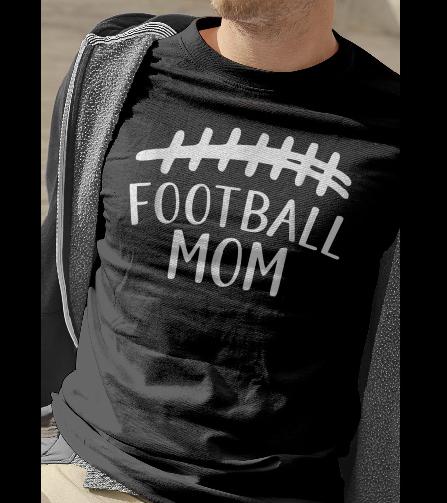 Football Mom With Laces T-Shirt
